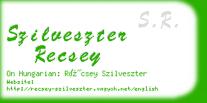 szilveszter recsey business card